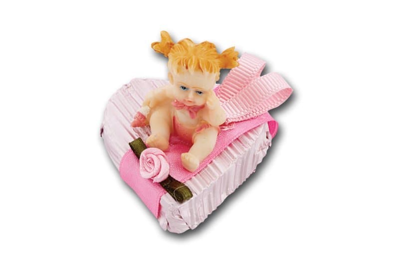 Pembe kalp bebek çikolatası